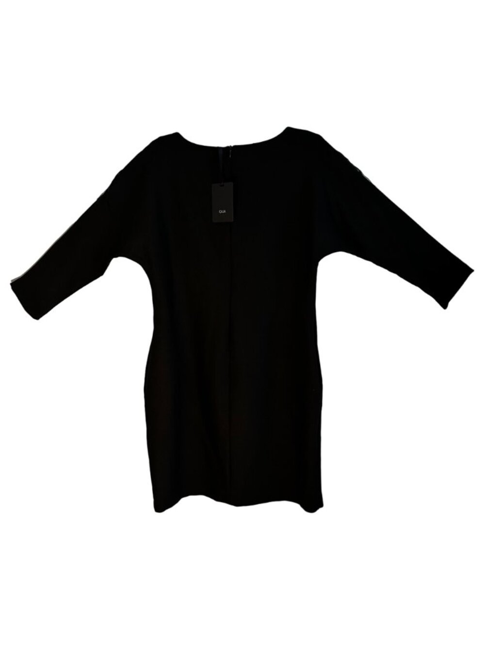 GAJA Short Black Pencil Dress W/ Fringe & Colorful Yoke 3/4 Sleeves S 10 Western - Picture 4 of 11